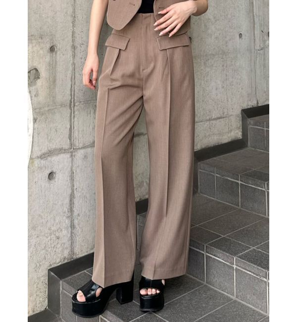 MURUA「パイピングポケットセンタープレスパンツ」|その他|モカ