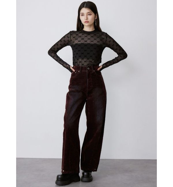 MURUA「フロッキーバレルレッグデニム」|デニム|