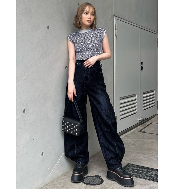 MURUA「フロッキーバレルレッグデニム」|デニム|