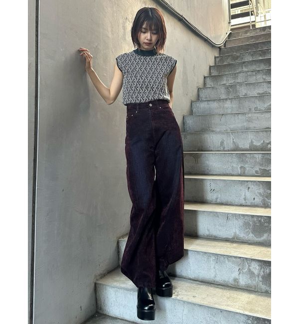 MURUA「フロッキーバレルレッグデニム」|デニム|