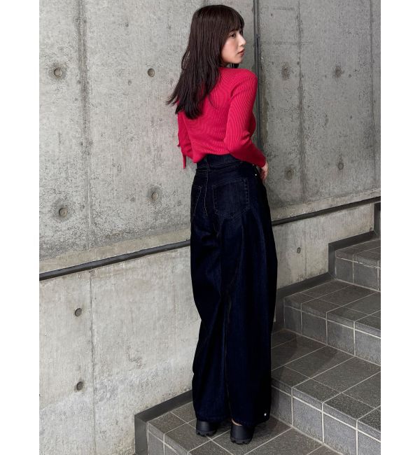 MURUA「フロッキーバレルレッグデニム」|デニム|