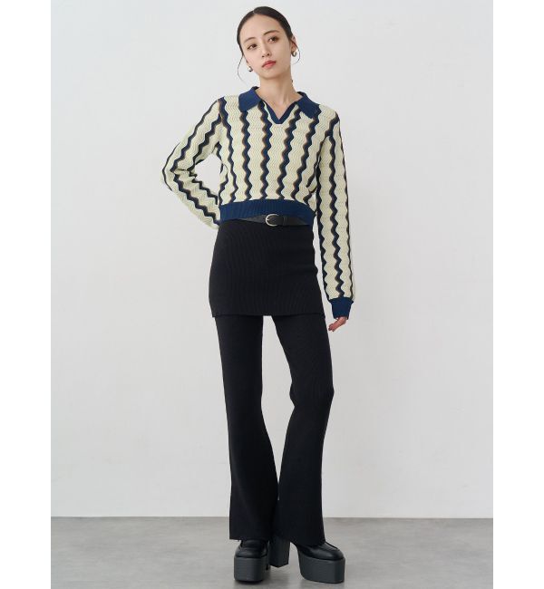 MURUA「スカートレイヤードニットフレアパンツ」|その他|