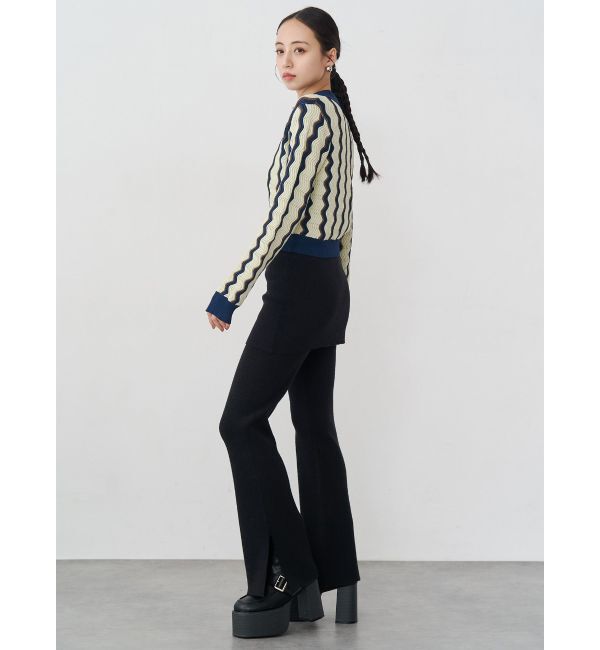 MURUA「スカートレイヤードニットフレアパンツ」|その他|