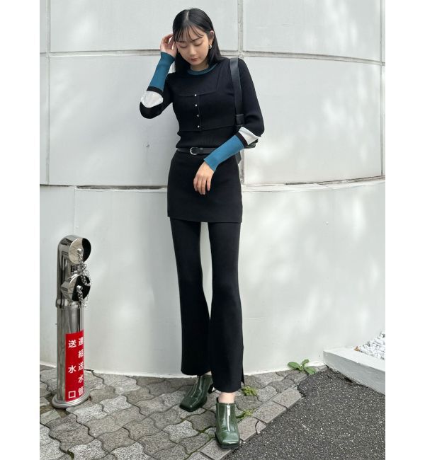 MURUA「スカートレイヤードニットフレアパンツ」|その他|