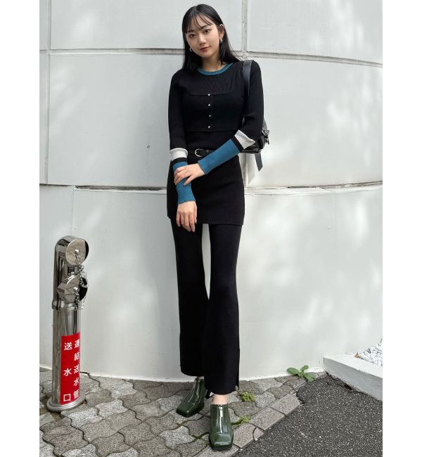 MURUA「スカートレイヤードニットフレアパンツ」|その他|