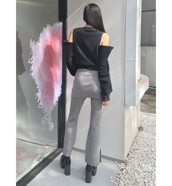 MURUA「スカートレイヤードニットフレアパンツ」|その他|