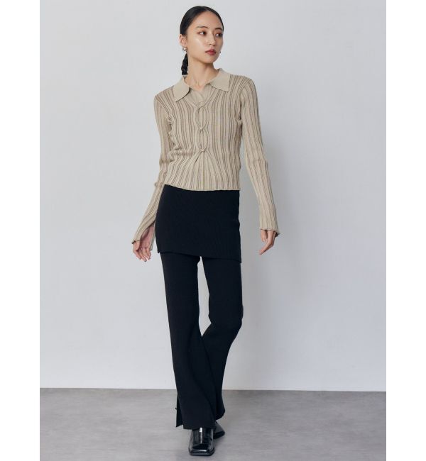 MURUA「スカートレイヤードニットフレアパンツ」|その他|