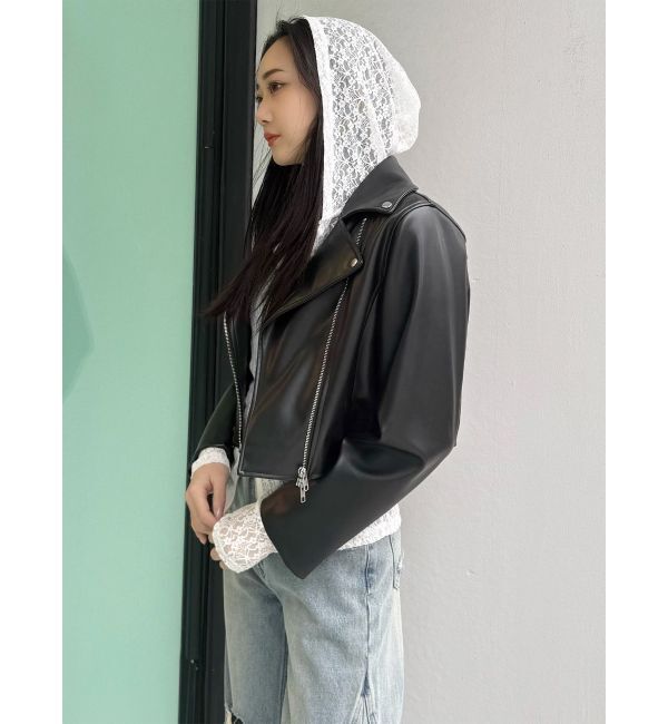 MURUA「コンパクトフェイクレザーライダースジャケット」|ライダースジャケット|