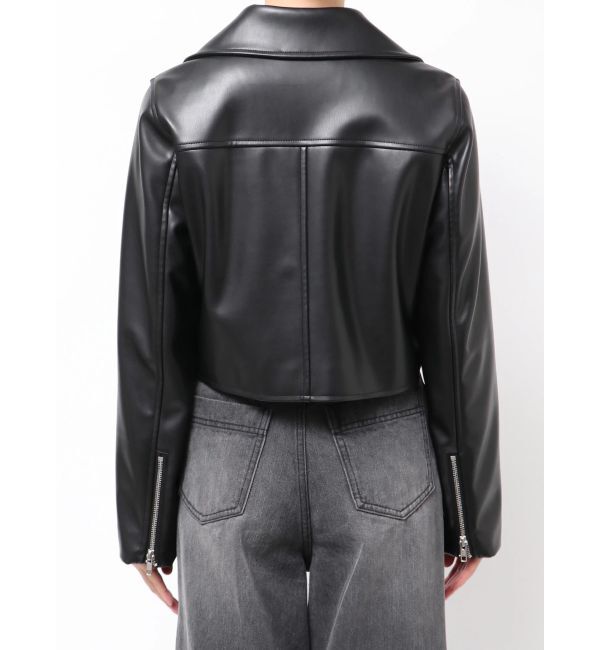 MURUA「コンパクトフェイクレザーライダースジャケット」|ライダースジャケット|