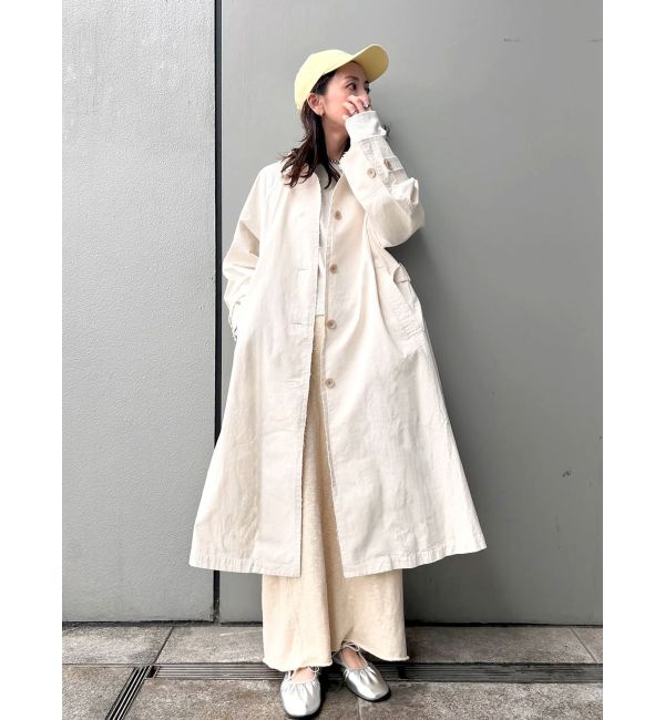Ungrid「カットオフステンカラーコート」|ステンカラーコート|アイボリー