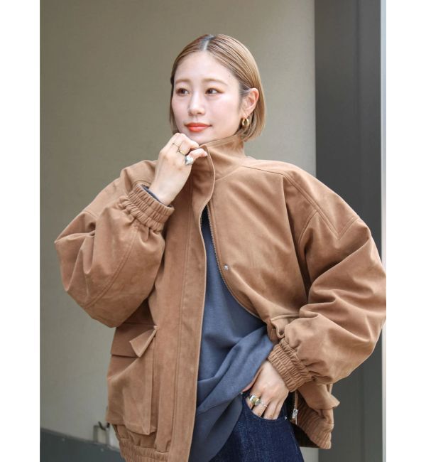 Ungrid「フェイクスウェードブルゾン」|ブルゾン・スタジャン|ブラウン