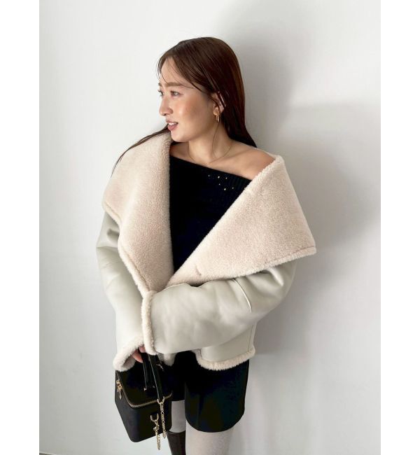 LAGUNAMOON「フェイクムートンスタンドカラーコート」|その他|