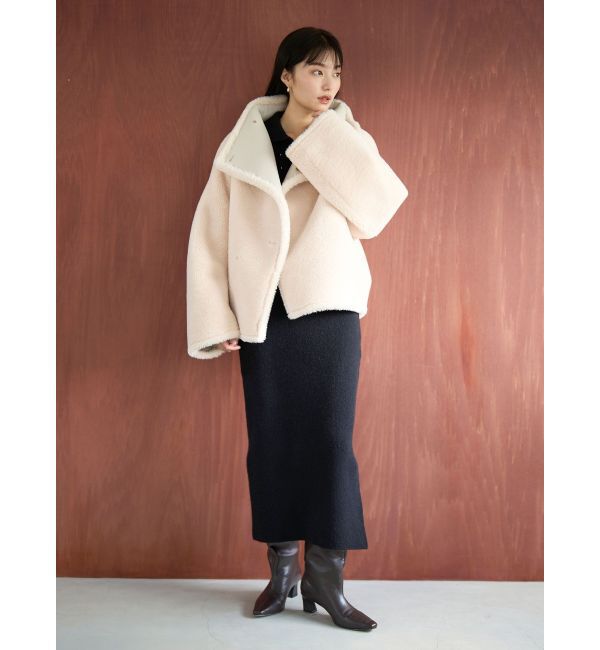 LAGUNAMOON「フェイクムートンスタンドカラーコート」|その他|
