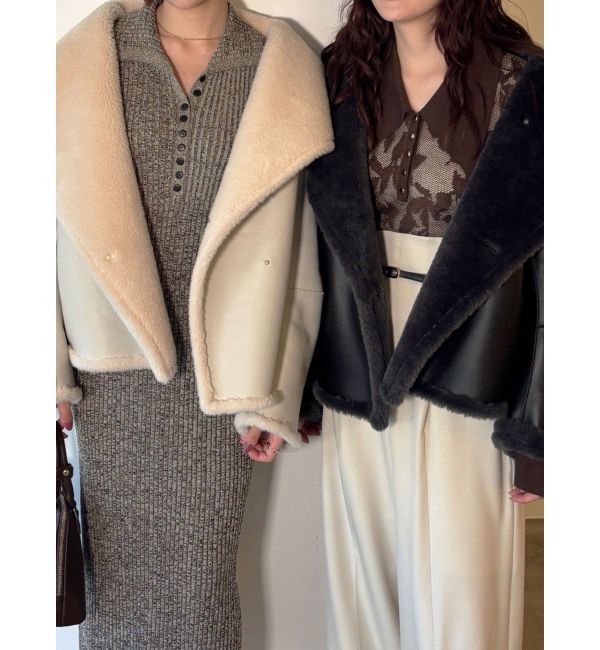 LAGUNAMOON「フェイクムートンスタンドカラーコート」|その他|