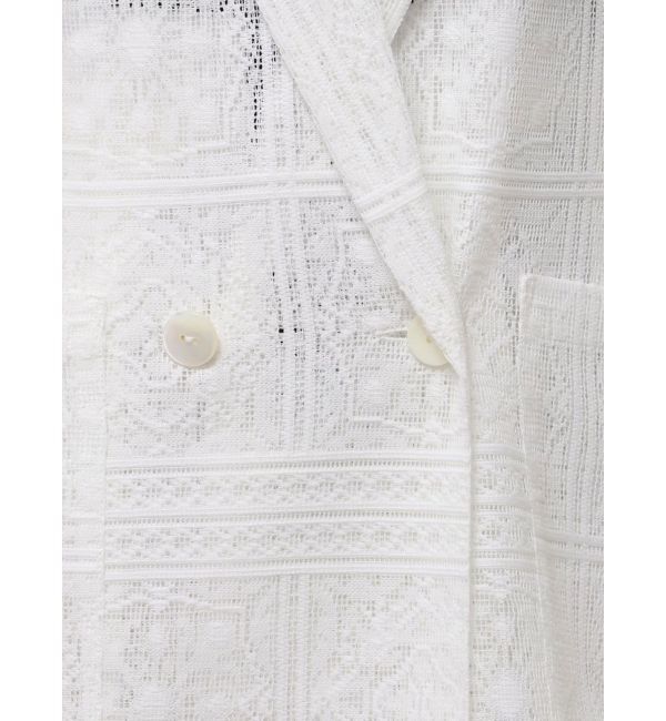 LAGUNAMOON「タイルパターンレースダブルジャケット」|テーラードジャケット|