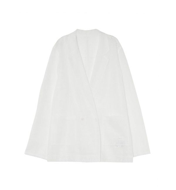 LAGUNAMOON「タイルパターンレースダブルジャケット」|テーラードジャケット|