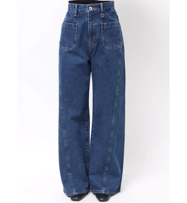 LAGUNAMOON「パッチポケットセミワイドデニムパンツ」|デニム|