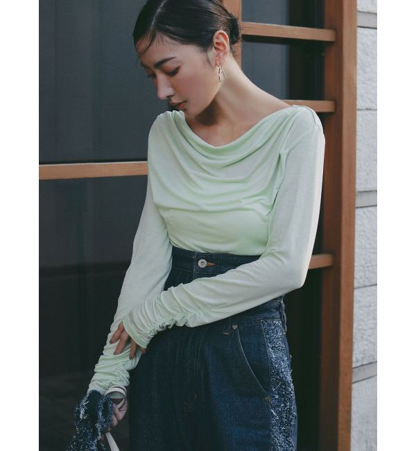 LAGUNAMOON「ドレープボウタイカットトップス」|Tシャツ・カットソー|