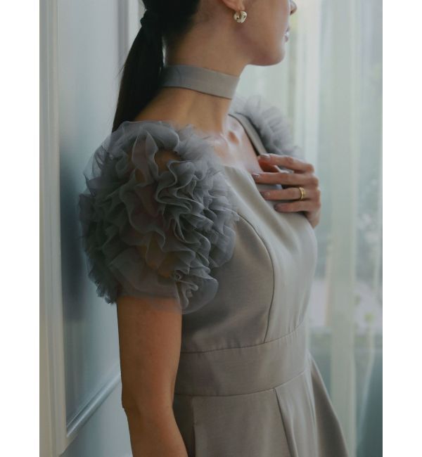 LAGUNAMOON「【ソンイさんコラボ】LADYチュールショルダーパンツドレス」|ドレス|