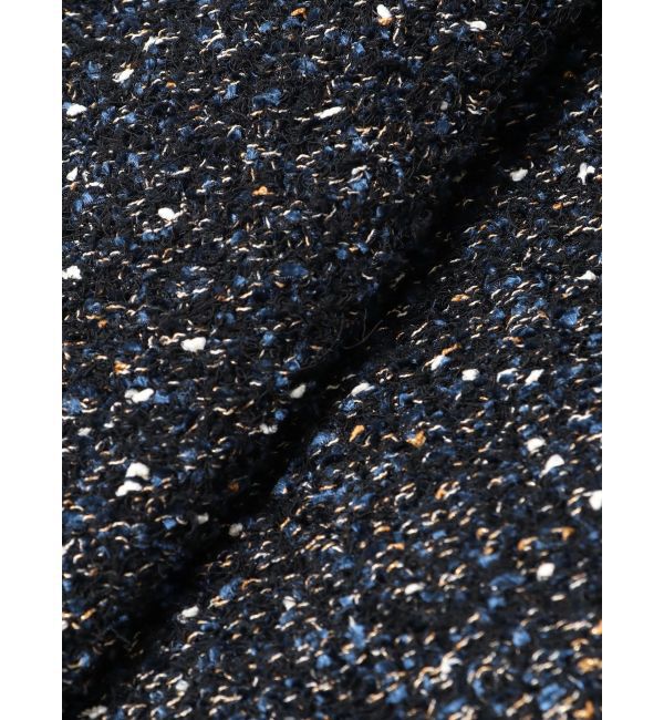 LAGUNAMOON「ミックスヤーンノーカラーニットカーディガン」|カーディガン|