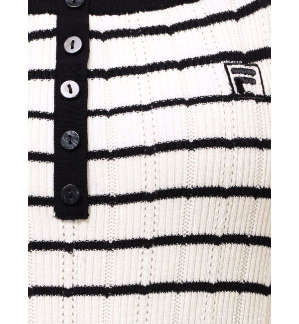 LAGUNAMOON「【FILA別注】ドライタッチバイカラーフリルデザインノースリーブニットワンピース」|ワンピース|