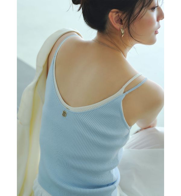 LAGUNAMOON「ボートネックニットタンク」|タンクトップ|アイスブルー