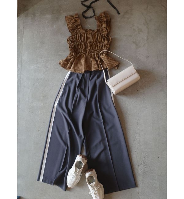 LAGUNAMOON「シアーチェックシャーリングブラウス」|シャツ・ブラウス|