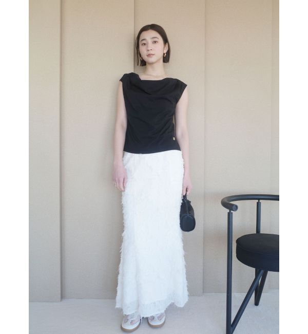 LAGUNAMOON「【接触冷感】オフショルドレープカットトップス」|Tシャツ・カットソー|