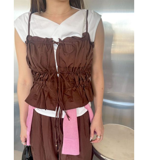 LAGUNAMOON「【接触冷感】オフショルドレープカットトップス」|Tシャツ・カットソー|