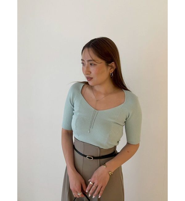 LAGUNAMOON「【UVカット】ラリエットニットプルオーバー」|ニット・セーター|アイスブルー