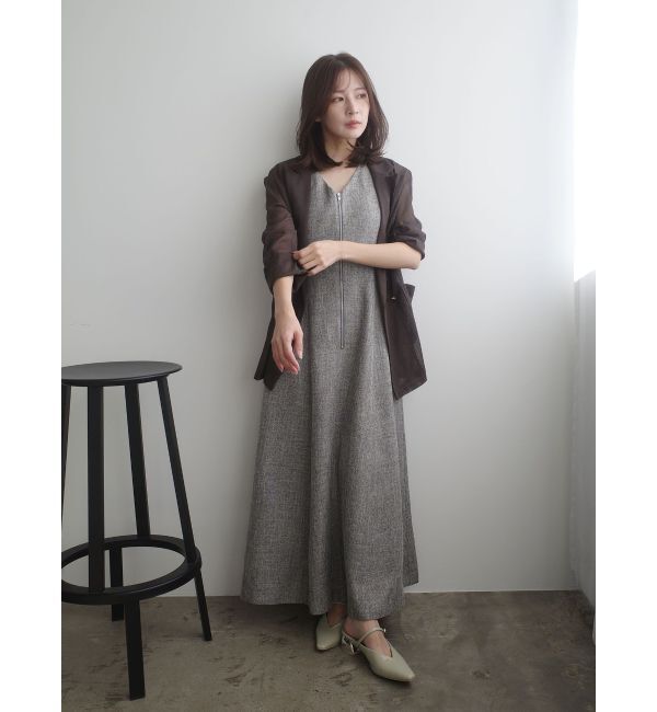 LAGUNAMOON「フロントZIPミックスカラーワンピース」|ワンピース|