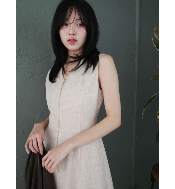 LAGUNAMOON「フロントZIPミックスカラーワンピース」|ワンピース|