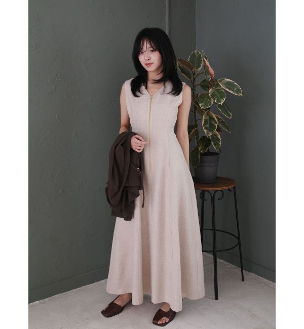 LAGUNAMOON「フロントZIPミックスカラーワンピース」|ワンピース|