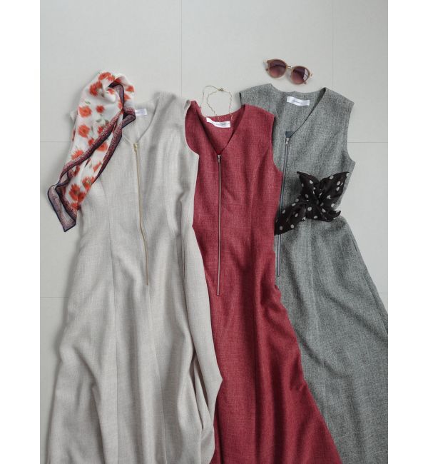 LAGUNAMOON「フロントZIPミックスカラーワンピース」|ワンピース|