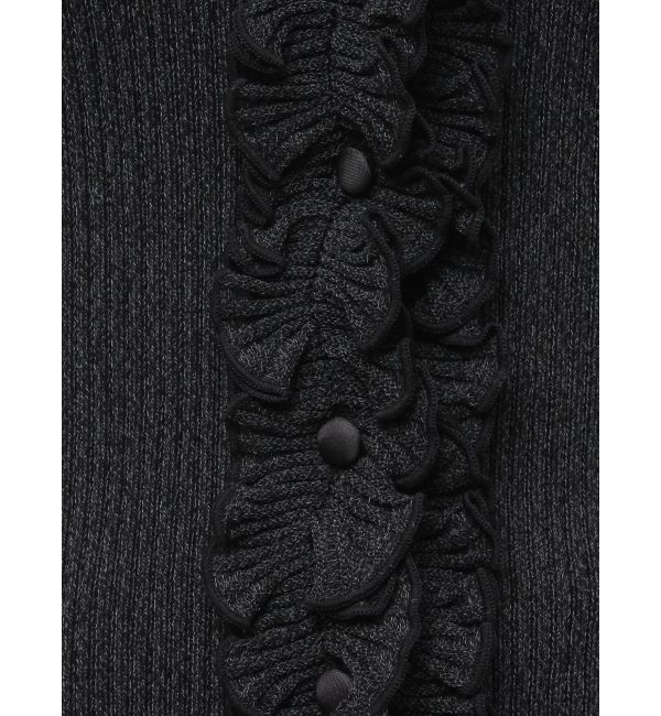 LAGUNAMOON「リブフリルハーフスリーブカーデニットプルオーバー」|カーディガン|