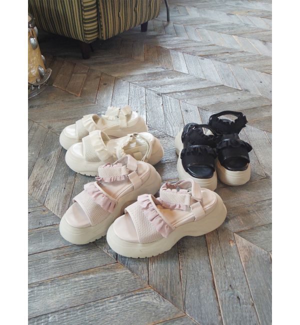 merry jenny「フリルメッシュスニーカーサンダル」|サンダル|