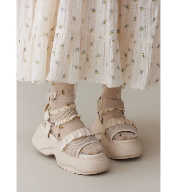 merry jenny「フリルメッシュスニーカーサンダル」|サンダル|