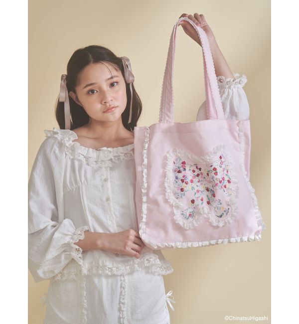 merry jenny「Dream Garden-tulip ribbon lace tote」|トートバッグ|