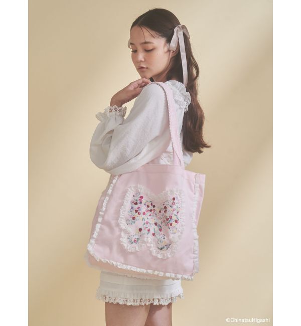 merry jenny「Dream Garden-tulip ribbon lace tote」|トートバッグ|