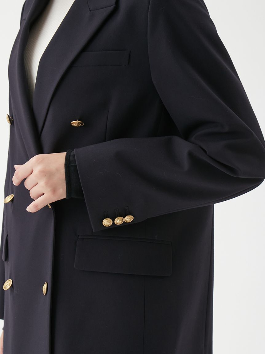 Mila Owen「金釦ダブルブレストロングブレザー」|テーラードジャケット|