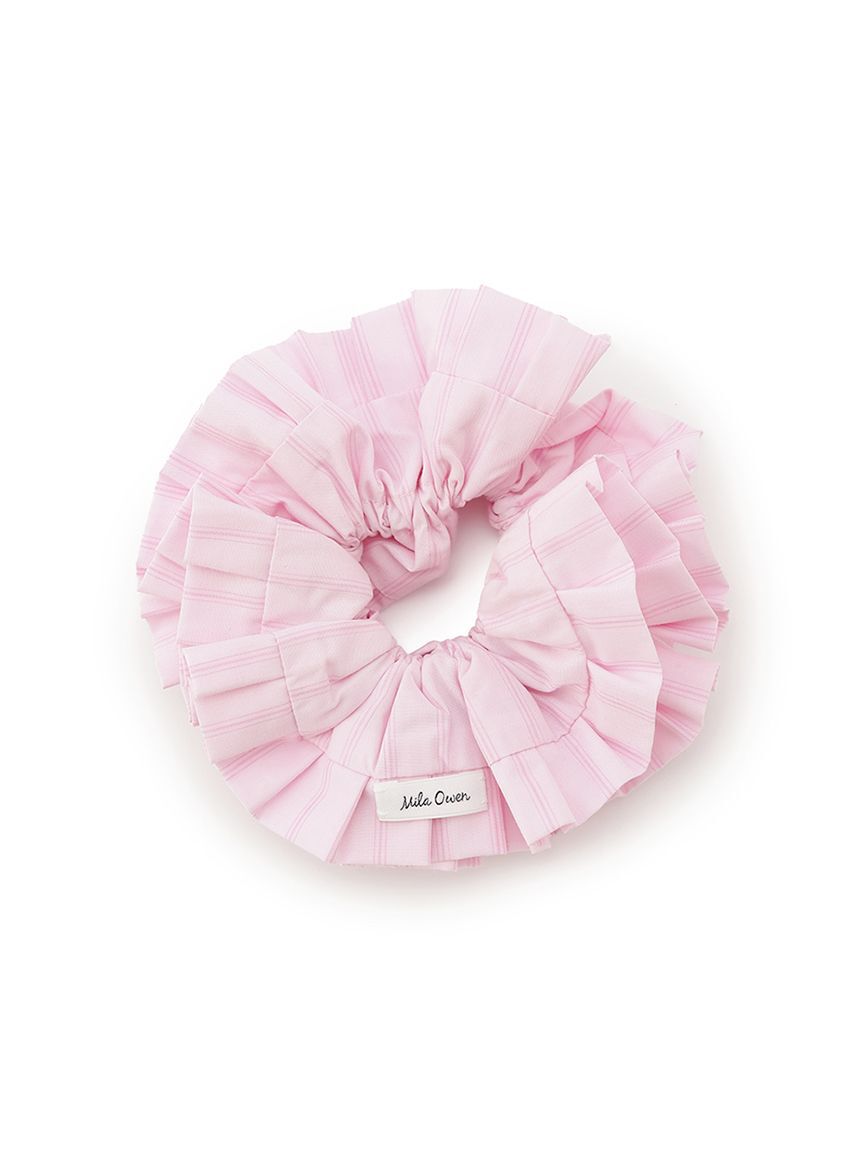 Mila Owen「シャツコンビマテリアルボリュームシュシュ」|ヘアバンド|PNK