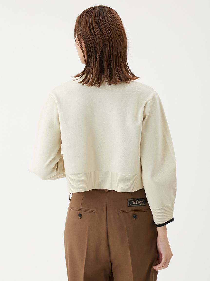 Mila Owen「【USAGI ONLINE・ZOZOTOWN限定カラー】フォルムアンサンブルくるみ釦ショートカーデ」|カーディガン|