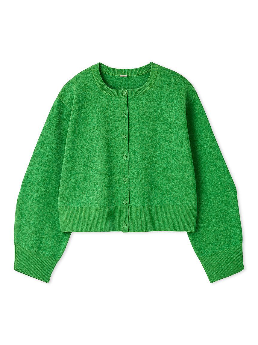 Mila Owen「【USAGI ONLINE・ZOZOTOWN限定カラー】フォルムアンサンブルくるみ釦ショートカーデ」|カーディガン|GRN