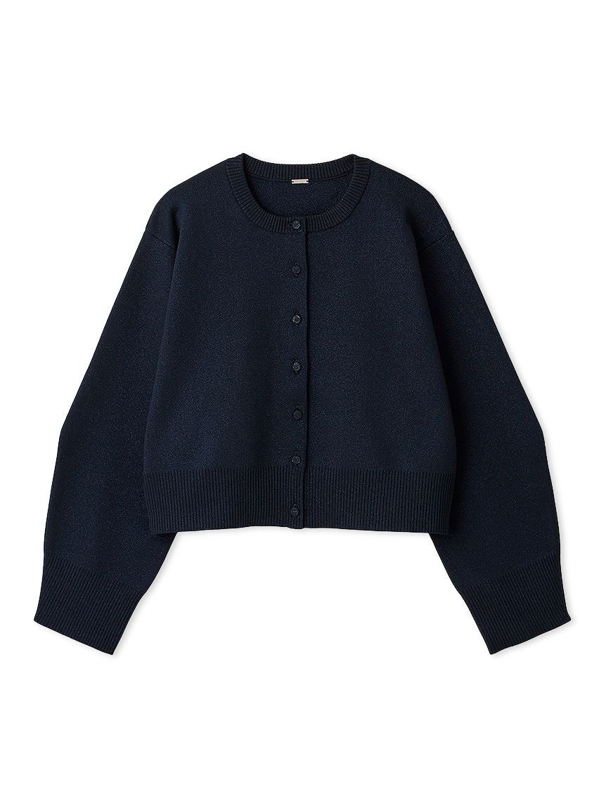 Mila Owen「【USAGI ONLINE・ZOZOTOWN限定カラー】フォルムアンサンブルくるみ釦ショートカーデ」|カーディガン|NVY