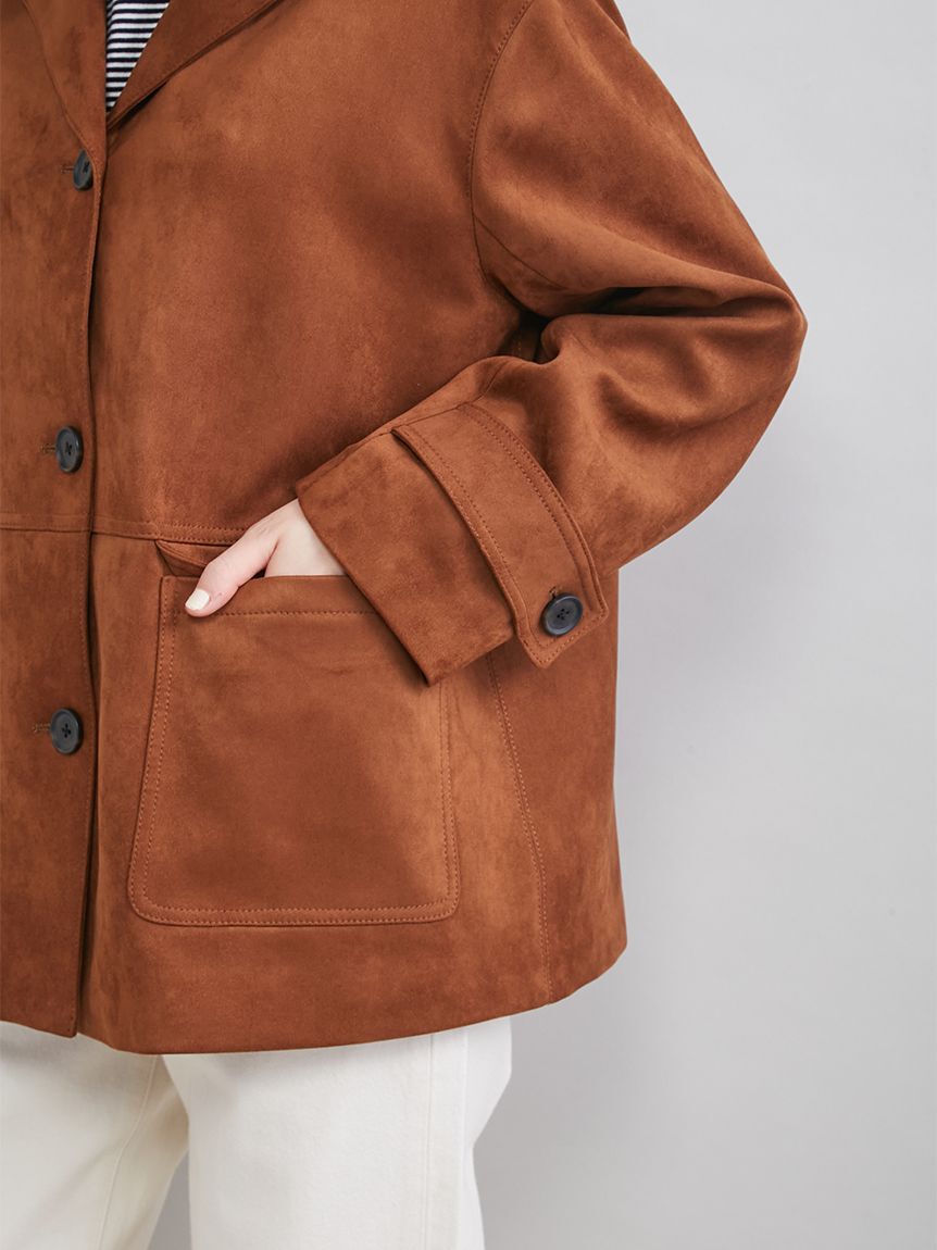 Mila Owen「リサイクルスウェードライクジャケット」|テーラードジャケット|