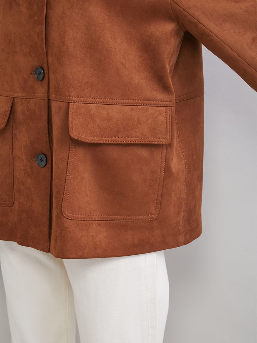 Mila Owen「リサイクルスウェードライクジャケット」|テーラードジャケット|