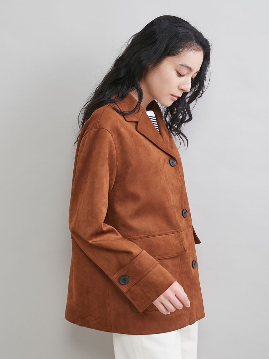 Mila Owen「リサイクルスウェードライクジャケット」|テーラードジャケット|