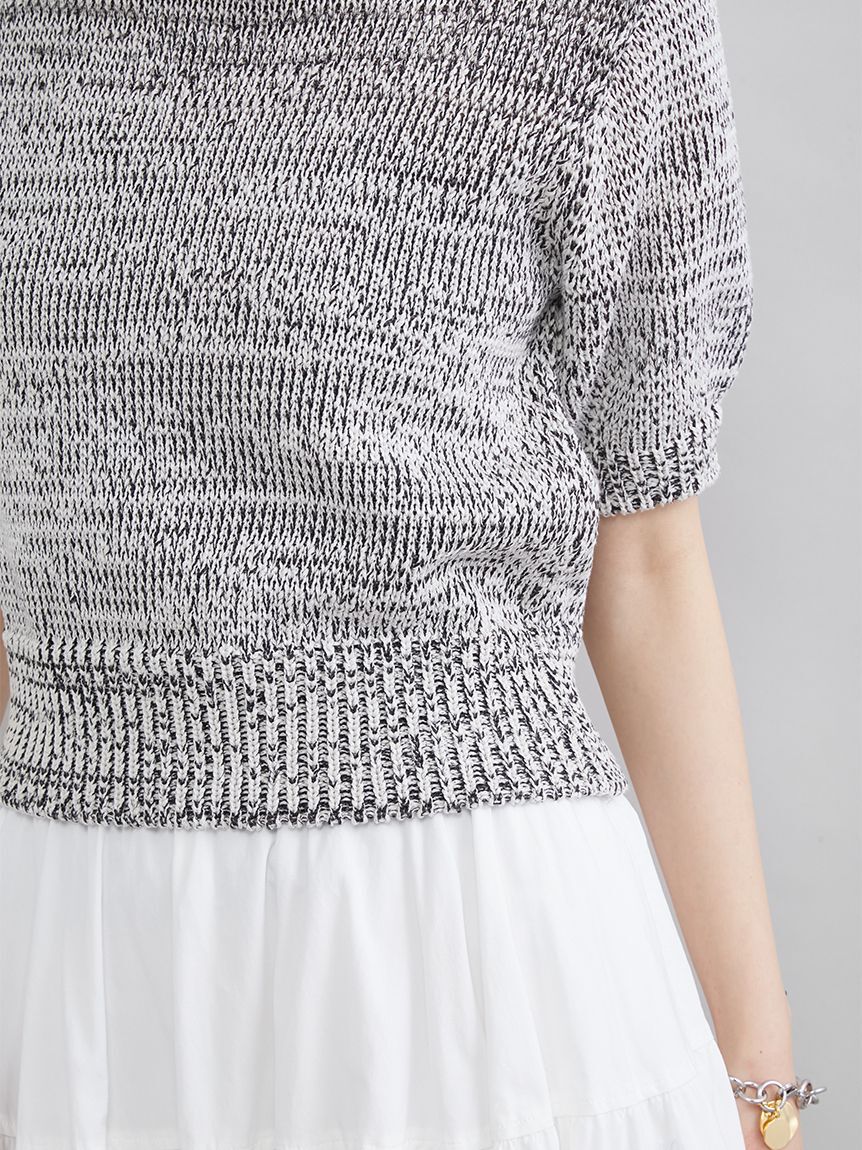 Mila Owen「ミックスヤーンハーフスリーブニット」|ニット・セーター|