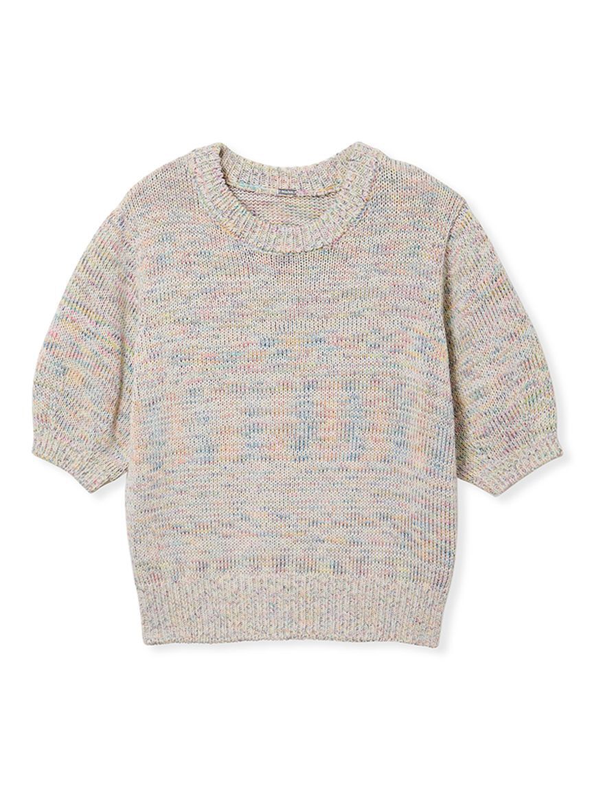 Mila Owen「ミックスヤーンハーフスリーブニット」|ニット・セーター|MIX