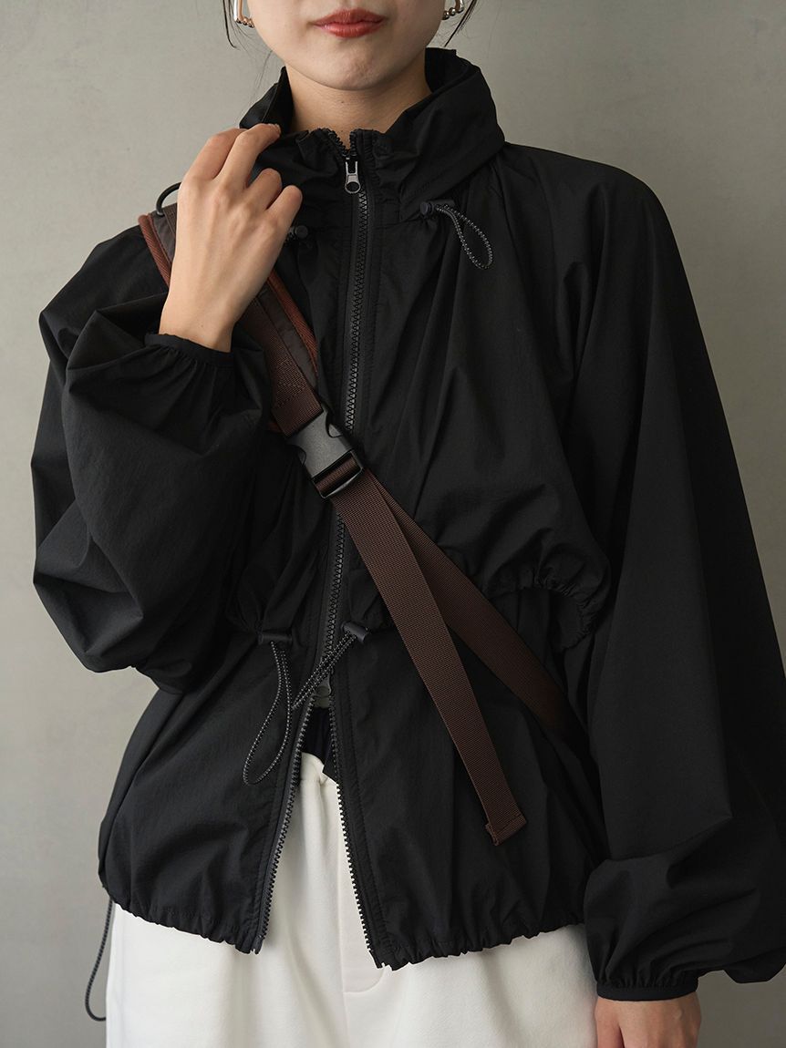 emmi atelier「ドロストナイロンブルゾン/撥水【セットアップ対応】」|ブルゾン・スタジャン|BLK